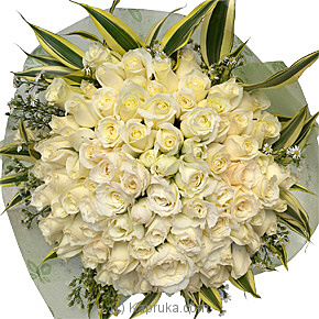 100 White Roses bouquet