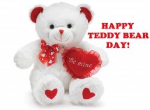 12 inch white Teddy with Valentine heart