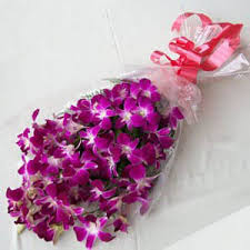 20 Purple Orchids Hand Tied