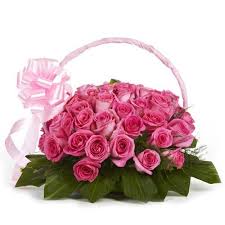 Basket of 50 Pink Roses