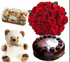Half Kilo Cake, 24 Roses, Teddy and 16 Ferrero Rocher Chocolates